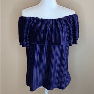 Sanctuary micro pleated off shoulder blouse